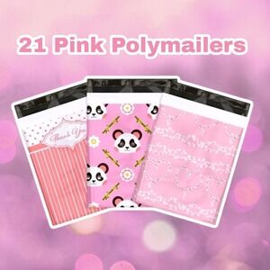 21 Pretty‎ in Pink Poly Mailers (7 Each Design)💕✨ 10x13
